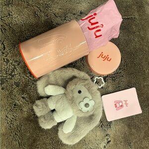 JuJu Kids Plush Bunny Keychain - Cream and White